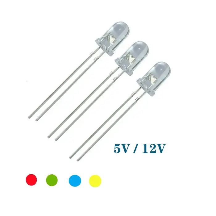 LED 5V 12v 5mm 3mm perle SMD f5 f3 chapeau/lampe ronde dip LED USB voiture lumière blanc rouge vert 