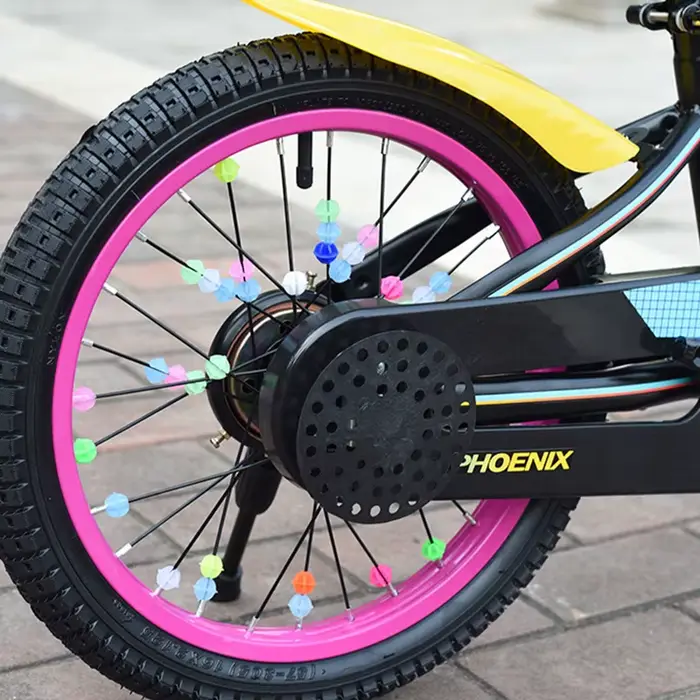 Clips de décoration colorés pour enfants, 36 pièces, perles de rayons de roue de vélo en plastique m