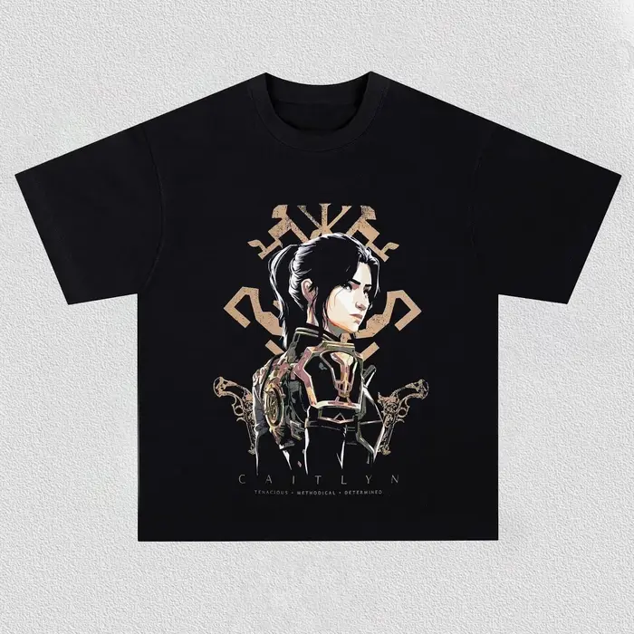 T-shirt imprimé Arcane : League of Legends Caitlyn Kiramman, vêtements pour hommes et femmes, été 20