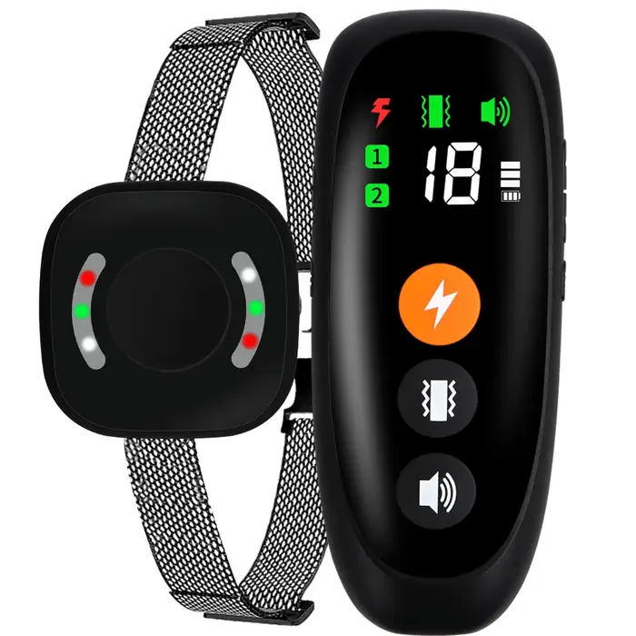 Collier d'Entraînement Numérique pour Chien, Télécommande Étanche, Rechargeable, avec Écran LCD, pou
