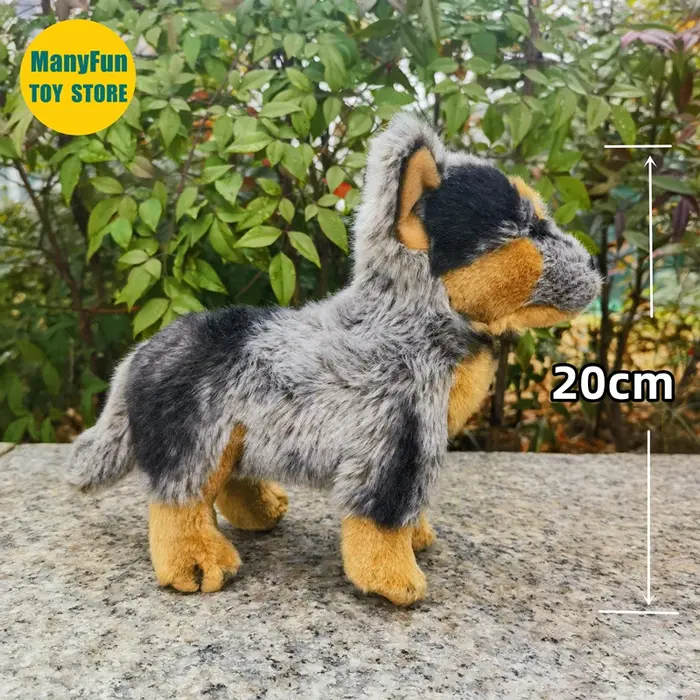 Chien de bétail australien réaliste, haute fidélité, Queensland Heeler, jouets en peluche, chiens de