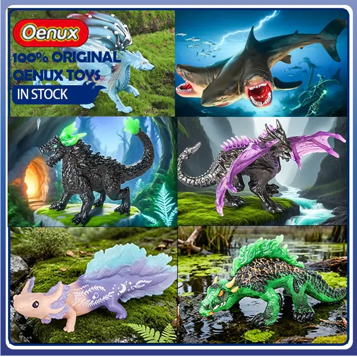 Oenux Animaux Mythiques Simulés Lézard Luminescent Elfe Dragon Volant Monstre Modèles Figurines Réalistes Jouets de Collection