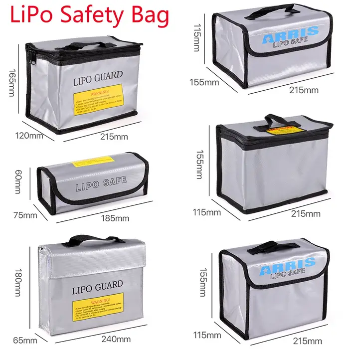 Lipo garde sac de sécurité ignifuge antidéflagrant Portable Lipo sac de sécurité 215*115*155mm pour 