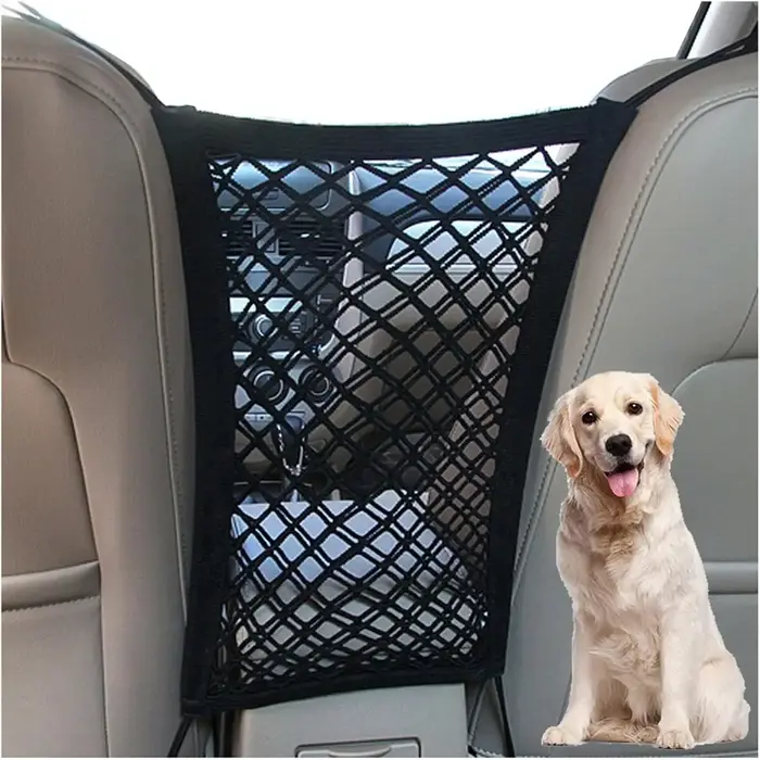 Barrière de sécurité pour voiture avec enclos pour animaux et sac de rangement, facile à installer d