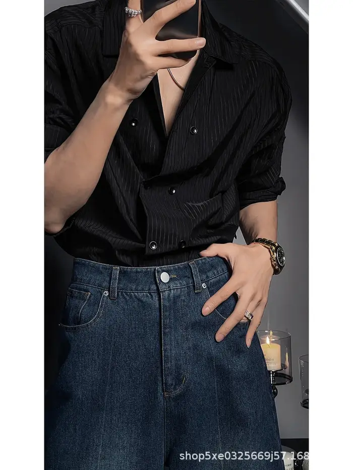 Chemise italienne pour hommes, tendance, Slim, manches longues, légère, Style de luxe, costume, chem