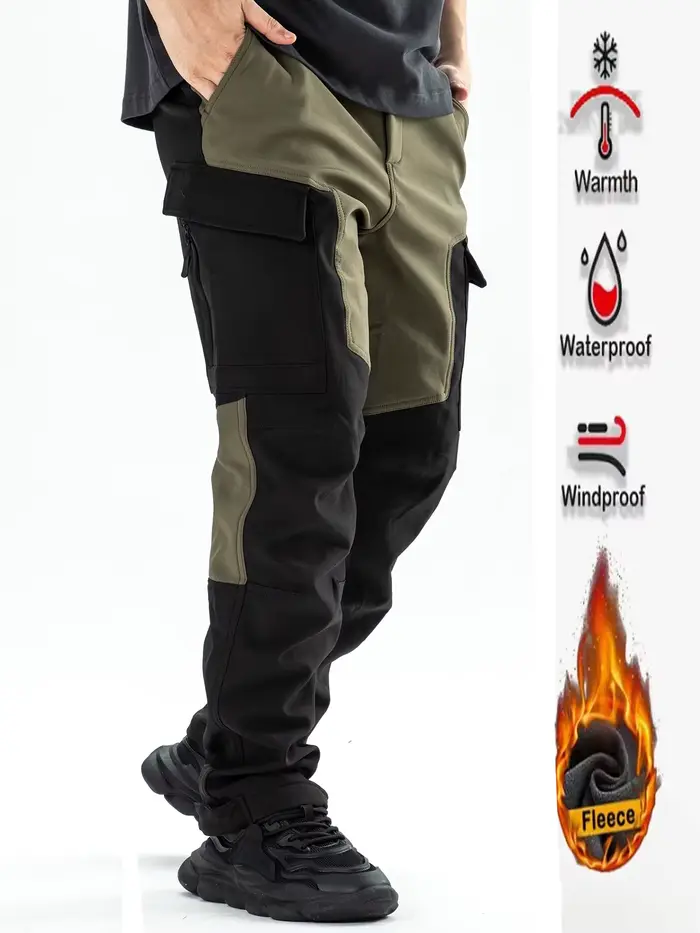 Pantalon de travail chasse imperméable résistant - Randonnée cyclisme avec multiples poches fonctionnelles