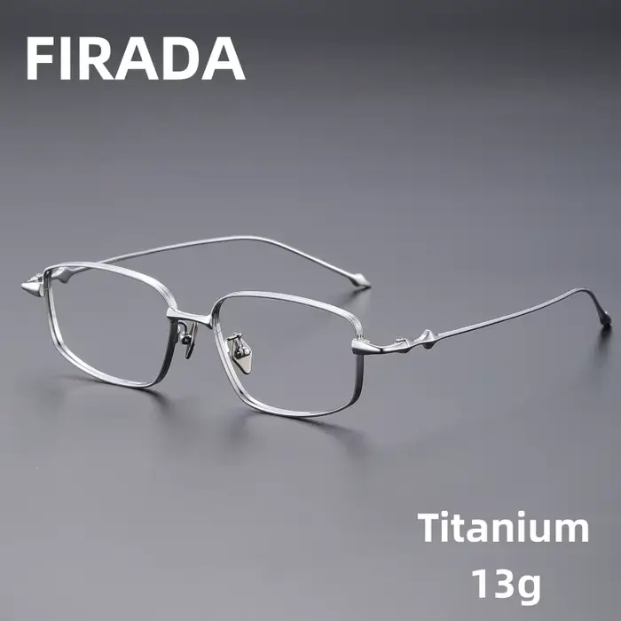 FIRADA nouvelle mode lunettes confortables rétro carré titane lunettes optique Prescription lunettes
