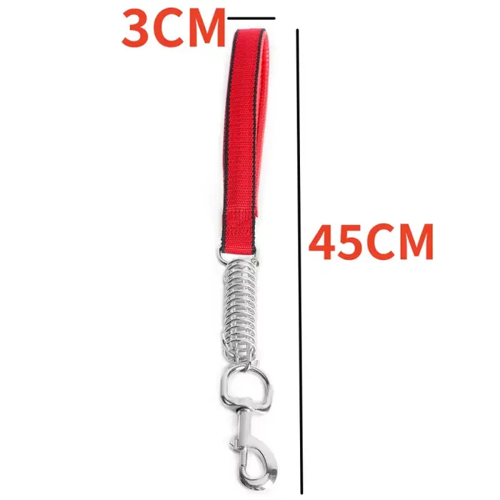 Laisse de printemps en cuir PU pour chiens, courte, pour grands chiens, corde en Nylon, Durable, rés