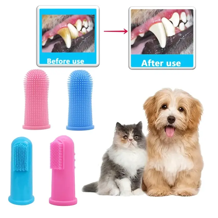 Brosse à dents en plastique pour animaux de compagnie