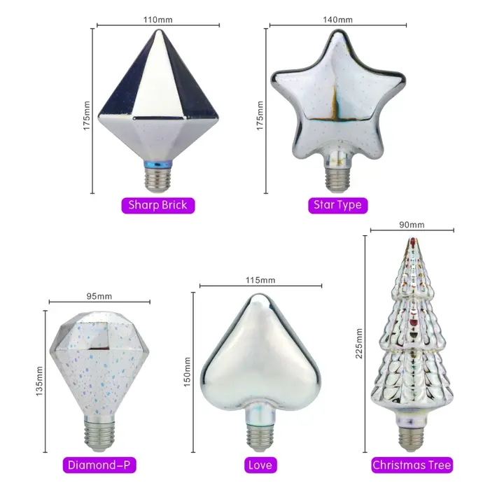 Ampoule LED décorative 3D E27 6W 110V 220V, ampoule Edison vintage, lampe étoile, lumière de nuit po