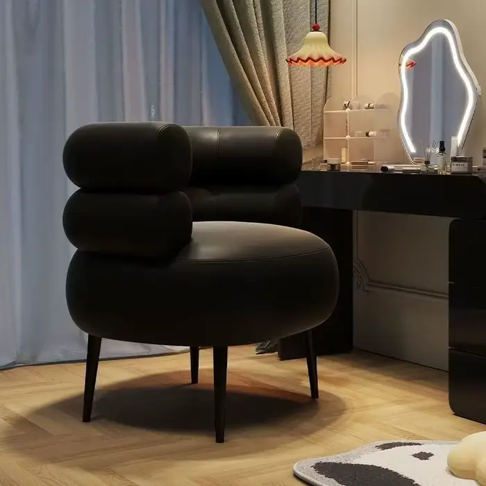 Chaise d'appoint en cuir ciré pour salon et chambre à coucher, canapé simple, chaise paresseuse, dos