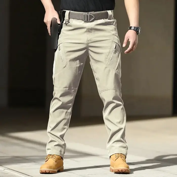Pantalon cargo tactique homme softshell stretch - Poches multiples sans ceinture entretien toutes saisons