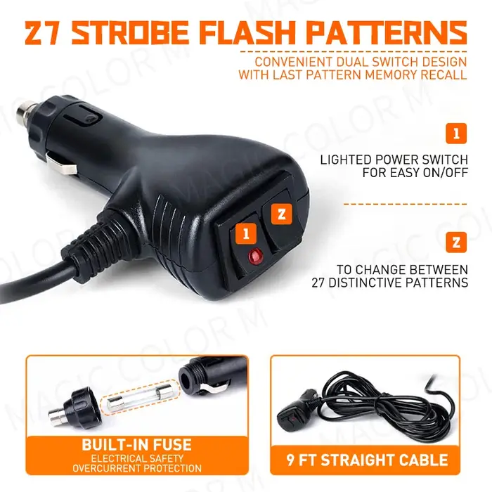 Lampe stroboscopique d'urgence à 40 LED, Flash d'avertissement, barre de pare-brise automatique, lam