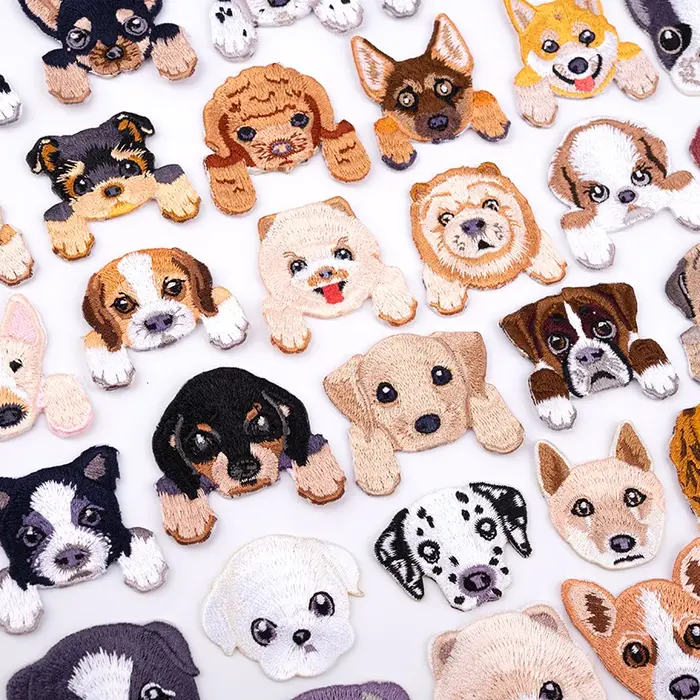Chiot chien mignon Border Collie Patch pour vêtements pour enfants sac à dos Kawaii Applique autocollant fer berger allemand patchs Badge