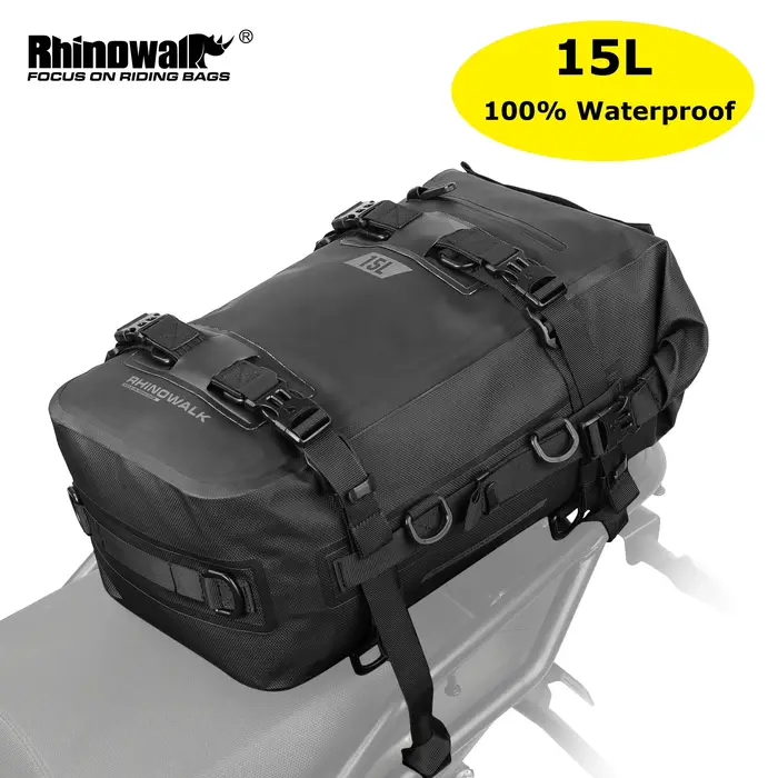 Rhinowalk-sac arrière de moto étanche pour hommes, sac à dos noir, bagage arrière, sac de voyage, 10