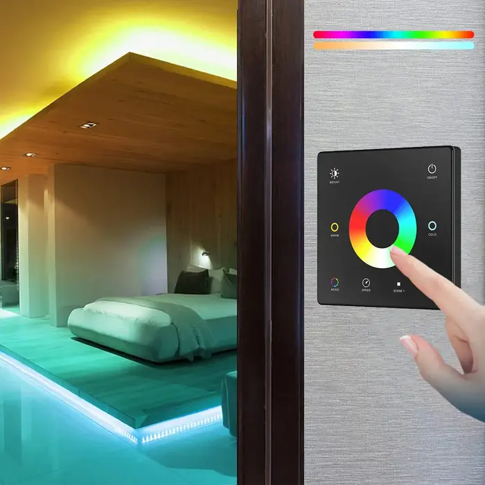 Contrôleur LED sans fil avec télécommande RF, 5 canaux, 2.4G, RGBCCT, RGBW, RGBWW, RGB, CCT, bandes 