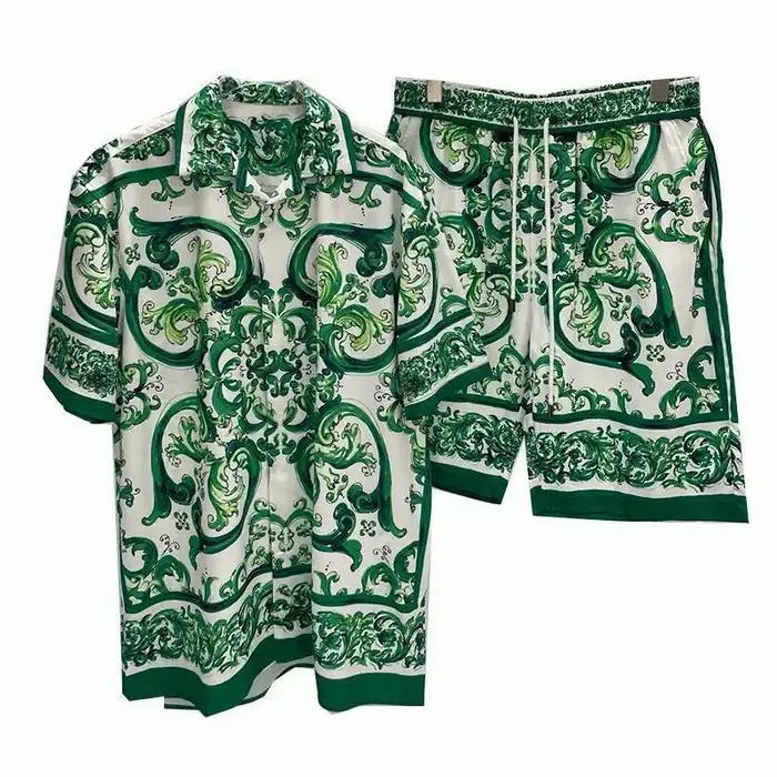Été 2025 impression numérique décontracté à manches courtes hommes chemise Shorts chemise hawaïenne 