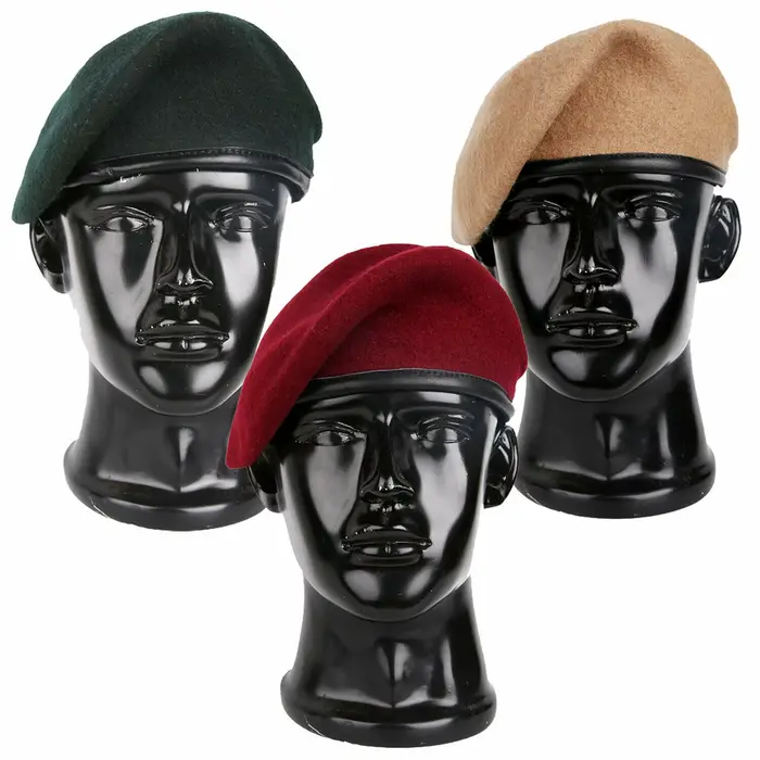 Béret en laine des Forces spéciales de l'armée britannique et américaine, béret vert noirâtre, casquette rouge, chapeau militaire, toutes les tailles