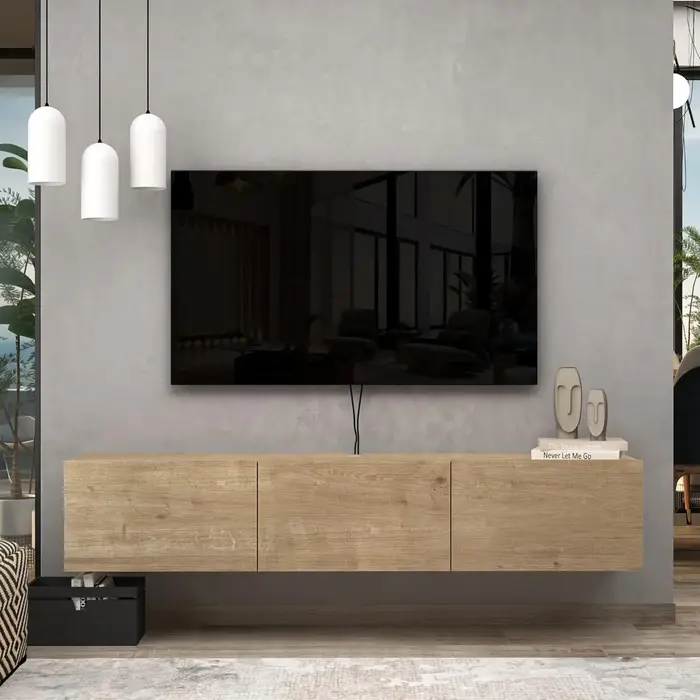 Meubles TV Atelier pour salon, meuble TV jusqu'à 75 pouces, meuble TV mural flottant, personnalisabl
