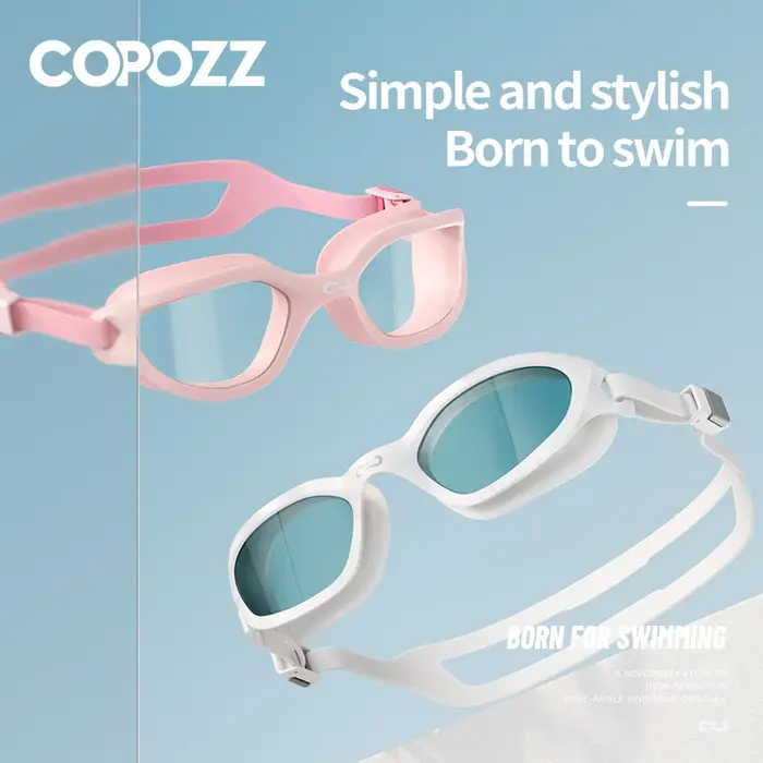 COPOZZ – lunettes de natation professionnelles HD, Anti-buée, Protection UV, verre d'eau en Silicone