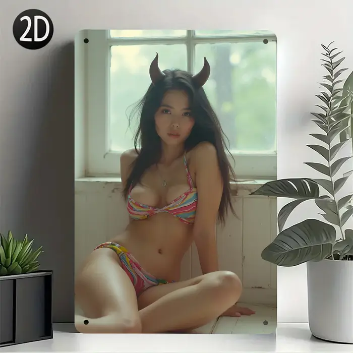 Une plaque en fer vintage avec l'inscription « Sexy Beauty » (plaque de chasse rectangulaire) pour d