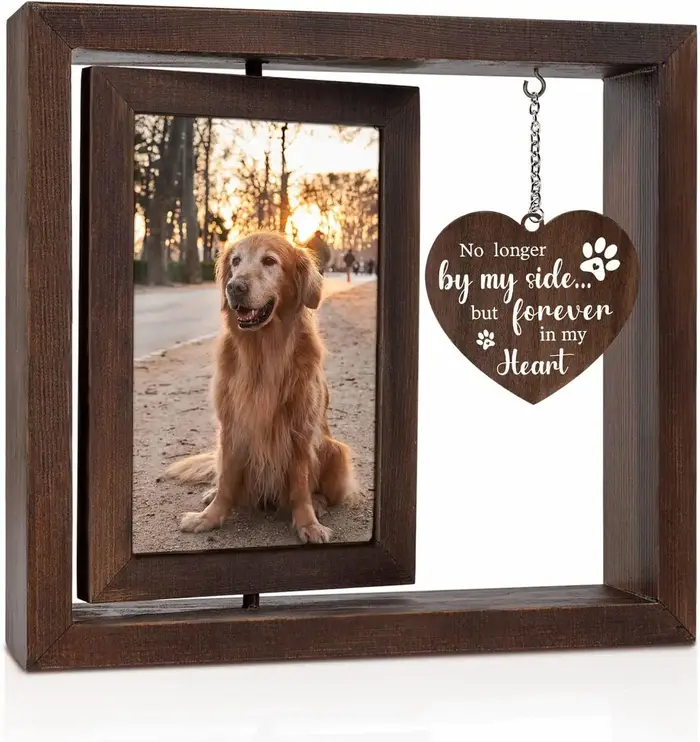 Cadre Photo rotatif en bois 4x6, cadeau commémoratif pour chien et chat, cadre Photo personnalisable