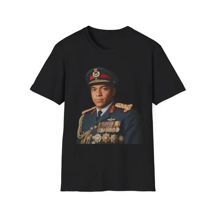 T-shirt esthétique rétro Mbappé à imprimé uniforme militaire et portrait de footballeur, coupe ample