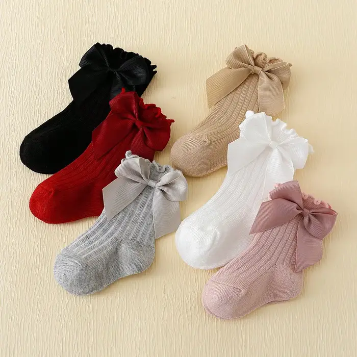 6 paires de chaussettes à bouche bulle en dentelle Rowan Bow pour bébé