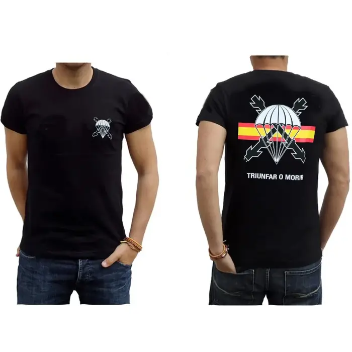 T-Shirt de la Brigade des parachutistes Bripac de l'armée espagnole, 100% coton, col rond, manches c
