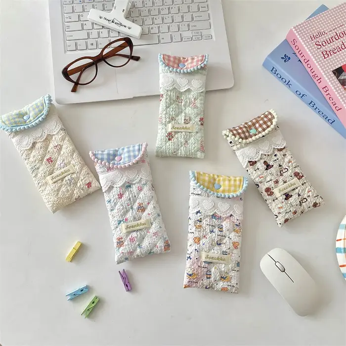 Étui à lunettes souple de dessin animé mignon, pochette Portable anti-écrasement pour lunettes de so
