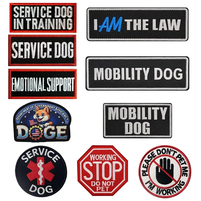 Service pour animaux de compagnie/mobilité chien en formation PATCH de sécurité BADGES thérapie