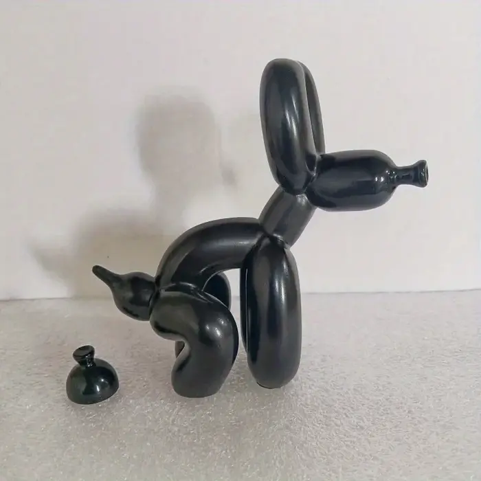 Statue de ballon de chien de merde, or brillant, chien créatif abstrait, ornement en céramique, Scul