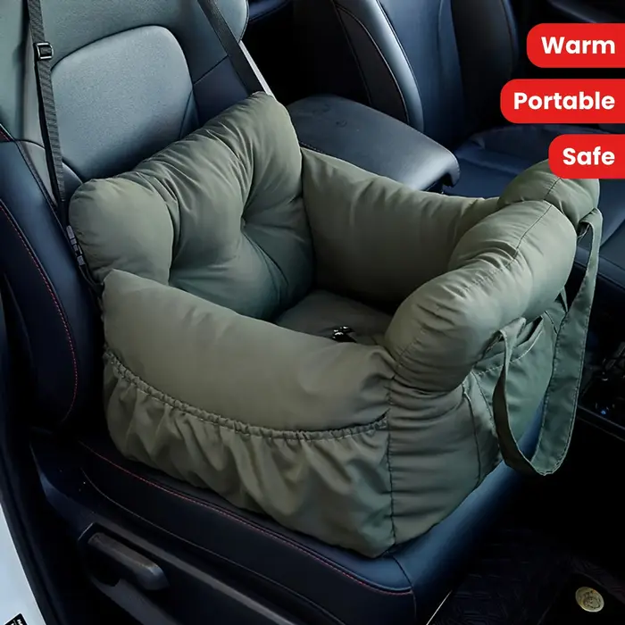 Siège auto pour chien avec ceinture de sécurité – Lit de voiture antidérapant pour petits chiens, tr