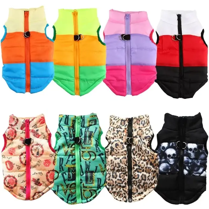 Manteau d'hiver en polyester imprimé pour chiens confortables et stylés pour les saisons froides automne hiver
