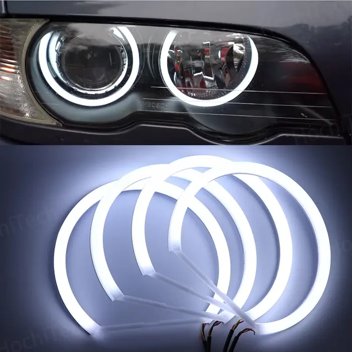 Kit de phares LED blancs, yeux de démon d'ange, lumière yeux d'ange pour BMW série 3 E46 berline Tou