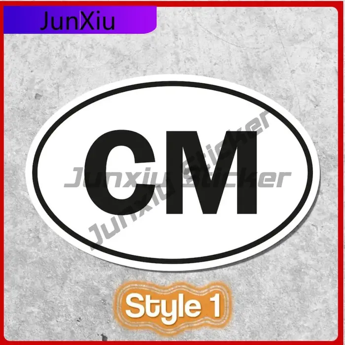Autocollant drapeau du Cameroun ovale blanc et noir