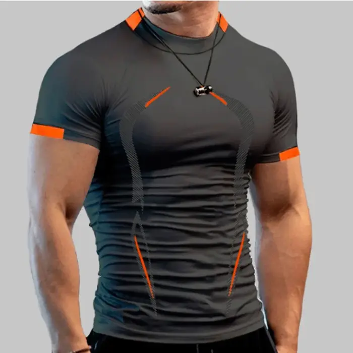 Nouveaux vêtements de sport d'été T-Shirt respirant pour hommes T-Shirt de Jogging à séchage rapide 