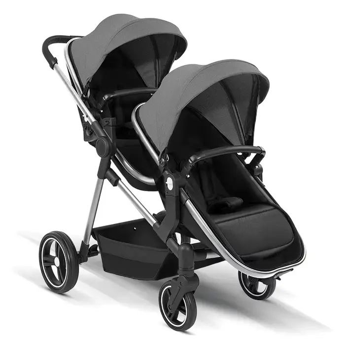 Poussette double légère 2 en 1, pliable, bidirectionnelle, dossier réglable, double siège, landau po
