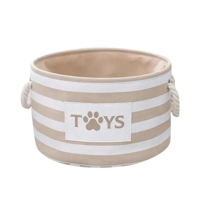 Panier rond à griffes rayées pour jouets pour animaux de compagnie