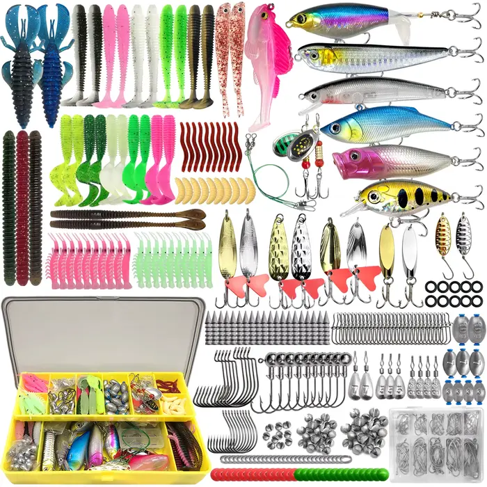 Kit de Leurres de Pêche 83/133/193/239/409 pièces pour Truite/Brochet/Perche - Ensemble Multicouches avec Équipement