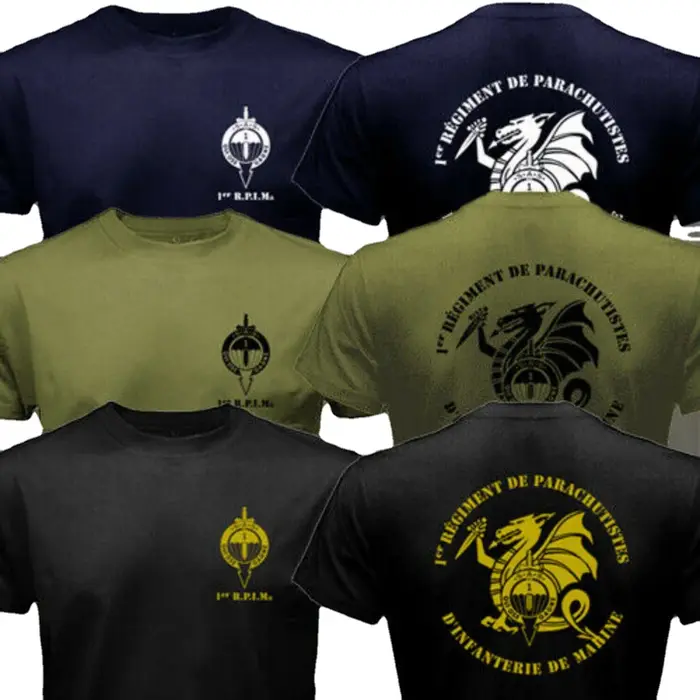 France Para SAS 1st Marine Inperform Parachute Regiment Special Forces T-Shirt pour hommes