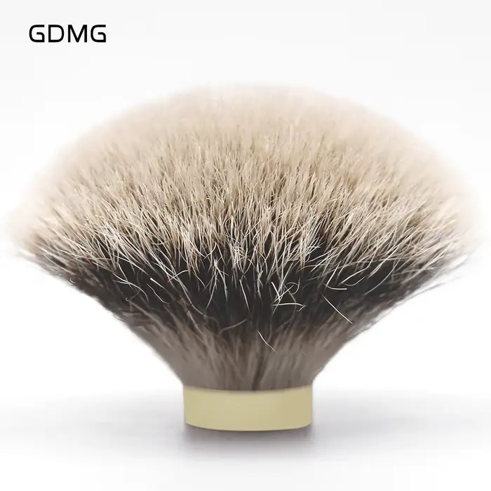 GDMG-Brosse de rasage à trois bandes en forme d'éventail Manhouse, blaireau, nœud de cheveux, outils