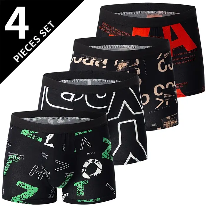 4/5 pièces taille européenne et américaine hommes imprimé mode Boyshort confortable hommes taille gr