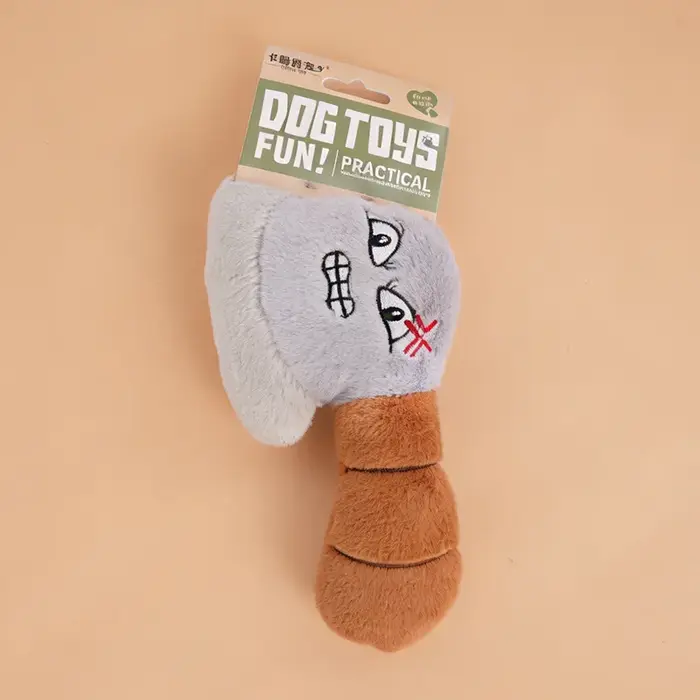 Jouet en peluche pour chien Funny Face, jouet interactif couineur pour chiot, jouets à mâcher doux e
