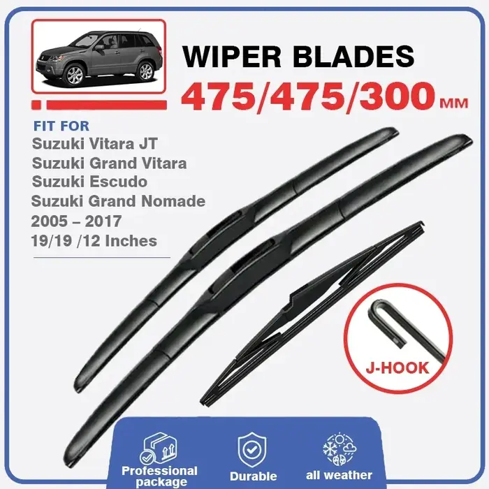 Kit de balais d'essuie-glace avant et arrière, pour Suzuki Vitara Escudo Nomade Grand Vitara 2005 – 