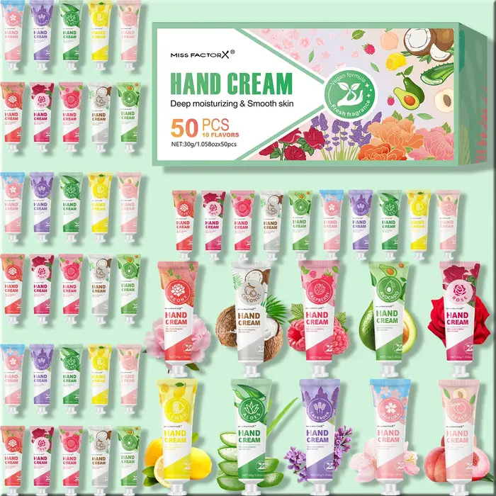 50 pièces/boîte 10 crème pour les mains parfumée-hydratante, Portable et compacte, coffret cadeau Pr