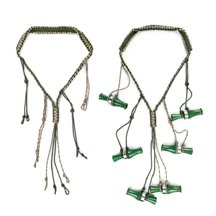 Cordon d'appel de canard réglable 12 anneaux - Lanière tressée pour sifflets - Accessoire de chasse neuf