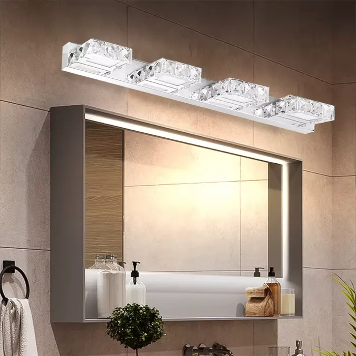 LOYALHEARTD-Lumière de vanité en cristal à LED, applique murale de toilette moderne, miroir avant, l