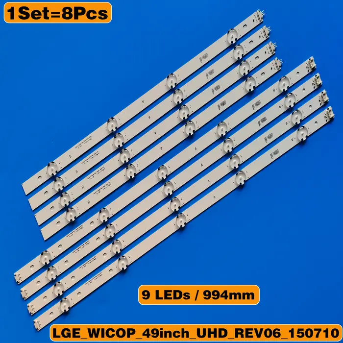 Bande de rétro-éclairage TV 49 pouces, pour 49LG61CH 49LF5500 49UF6400 49UF6407 49LF510V 49UF640V 49