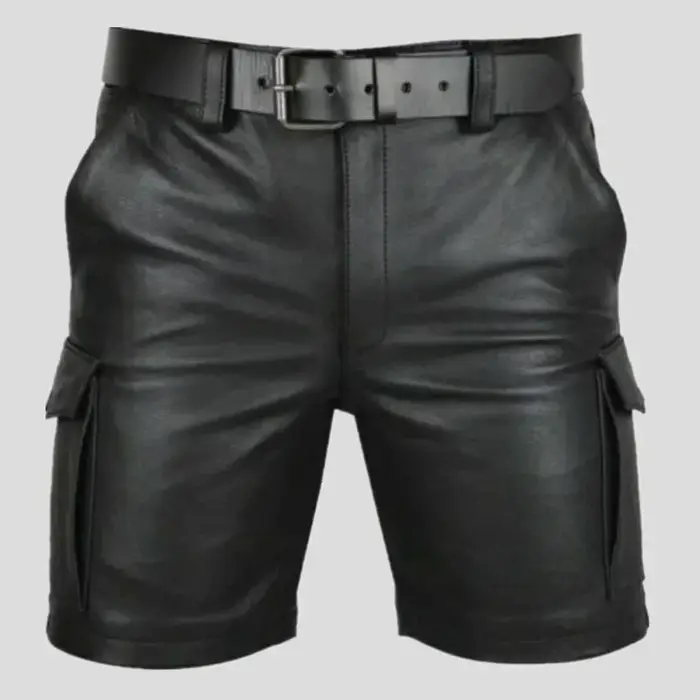 Short en Faux cuir PU pour hommes, Streetwear d'été tendance avec poches, tenue de discothèque, shor